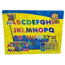 Brinquedo Quebra Cabeça Alfabeto E Números 12 Peças Em MDF +3 Anos Paper Toy