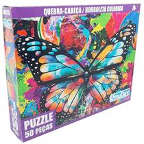 Brinquedo quebra cabeça borboleta colorida 50 peças infantil Brinquedo quebra cabeça borboleta colorida 50 peças infantil