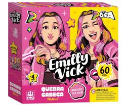 Brinquedo Quebra-Cabeça de Madeira Emilly Vick Dos Rosa Nig 60 Peças 45x30