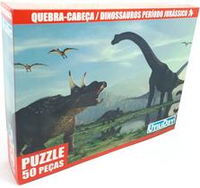 Brinquedo quebra cabeça dinossauro 50 peças infantil - UTILIDAY