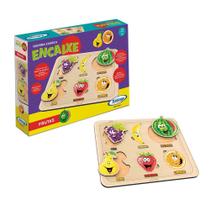 Brinquedo Quebra cabeça Encaixe Frutas 06 Peças Grandes Em Madeira Colorido