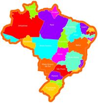 Brinquedo Quebra Cabeça Mapa Brasil Regiões De Madeira Grande Infantil Educativo Pedagógico