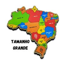Brinquedo Quebra Cabeça Mapa Do Brasil Infantil Em Madeira 26 Peças Coloridas