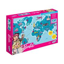 Brinquedo Quebra-Cabeça Mapa-Mundi Travel Barbie 100 Peças Xalingo - 2316.5