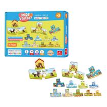 Brinquedo Quebra Cabeça Montessori Madeira 36pcs Animais Onde Vivem Desenvolve Atenção Raciocínio Coordenação Motora Brinquedo Quebra Cabeça Montessori Madeira 36pcs Animais Onde Vivem Desenvolve Atenção Raciocínio Coordenação Motora