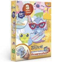 Brinquedo quebra cabeça progressivo educativo stitch 2 3 e 4 peças hasbro 8092