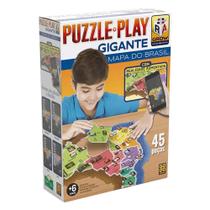 Brinquedo Quebra-Cabeça Puzzle Play Gigante Mapa do Brasil 45 Peças Grow - 03635