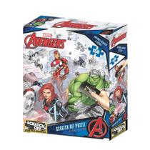 Brinquedo Quebra-Cabeça Scratch-Off Os Vingadores Zipper Box 150 Peças Multilaser - BR1316