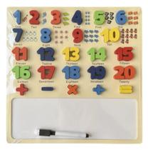 Brinquedo Quebra-cabeças Placa Educacional Números De 1 A 20 Com Lousa e Caneta