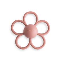 Brinquedo Rattle Teether mushie Silicone Baby Daisy (Dusty Rose)