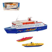 Brinquedo Realista Veículo Infantil Miniatura Navio Transatlântico 2 Barcos Grande Original Gulliver