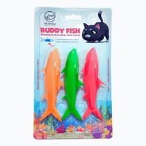 Brinquedo Recheável para Gatos Peixe de Borracha Buddy Fish