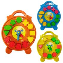 Brinquedo Relógio Educativo Bebê De Encaixar Peça Geométrica Brinquedo Relógio Educativo Bebê De Encaixar Peça Geométrica