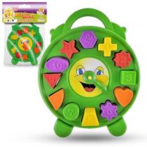 Brinquedo Relógio Educativo Infantil Montar Peças Geométrica