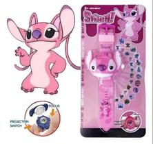 Brinquedo Relógio Infantil Projetor de Imagens Lilo Stitch Angel Rosa Brinquedo Relógio Infantil Projetor de Imagens Lilo Stitch Angel Rosa