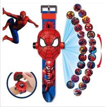 Brinquedo Relogio Infantil Projetor Homem Aranha 24 Imagens 3d Luz
