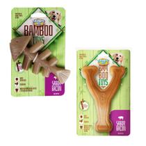 Brinquedo Resistente para Cães Osso Bamboo Toys Peixe + Forquilha Pequena Truqys