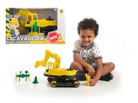 Brinquedo Retro Escavadeira Super Construir com Acessórios/ Grande e Realista/ Kendy