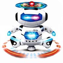 Brinquedo Robô a Pilha com Luzes e Som Gira 360º - toys