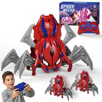Brinquedo Robô Aranha RC Agard 2,4 GHz Realista Vermelho e Cinza