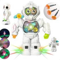 Brinquedo Robô Astronauta C/ Luz Som Engrenagens Lança Dardos Interativo Brinquedo Robô Astronauta C/ Luz Som Engrenagens Lança Dardos Interativo