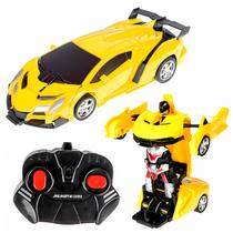 Brinquedo Robô-Car Titanium Carro De Controle Remoto Com Luzes Vira Robô - Art Brink