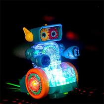 Brinquedo robô com luzes e engrenagens