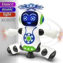Brinquedo Robô Dança Gira 360 Graus Robot Som & Luz Brinquedo Robô Dança Gira 360 Graus Robot Som & Luz