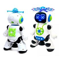 Brinquedo Robô Dança Gira 360 Graus Robot Som & Luz
