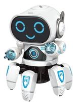 Brinquedo Robô dançante Com Som E Luz!! - dm TOYS (BRANCO)