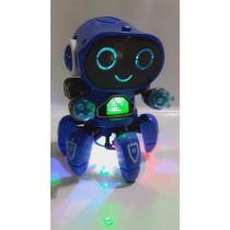 Brinquedo Robô dançante Com Som E Luz!! (FOFURA)- dm TOYS(Azul)