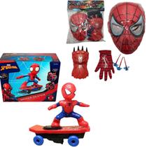 Brinquedo Robo Emite Som e Luz Skate+Mascara :Homem Aranha