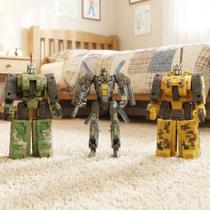 Brinquedo Robô Guerreiro Militar Transforma Carro Kit 3pçs Brinquedo Robô Guerreiro Militar Transforma Carro Kit 3pçs