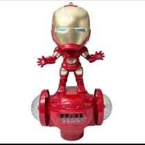 Brinquedo Robô Homem de Ferro Dança com Luzes e Som Bate e Volta