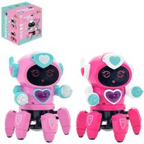 Brinquedo ROBO LADY COM FACE DIGITAL LUZ Robô Cyber Bat Aranha Som Luz Meninos e Menina Musical