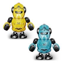 Brinquedo Robô Macaco Elétrico Com Som E Luz Dança Robot