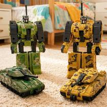 Brinquedo Robô Militar Guerreiro Transforma Carro Kit 2pçs Brinquedo Robô Militar Guerreiro Transforma Carro Kit 2pçs