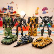 Brinquedo Robô Militar Guerreiro Transforma Carro Kit 4pçs