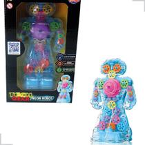 Brinquedo Robô Neon Transparente Tech Gear Luz E Som Toyng Brinquedo Robô Neon Transparente Tech Gear Luz E Som Toyng
