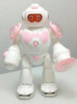 Brinquedo Robô Rosa Estelar Interativo Com Luzes E Sons - FUN GAME
