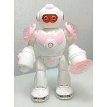 Brinquedo Robô Rosa Estelar Interativo Com Luzes E Sons