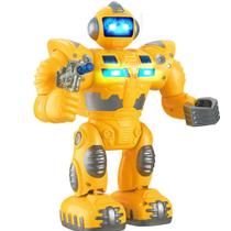 Brinquedo Robô Solar A Pilha Com Som Luz e Anda Mexe 26CM - Dm toys