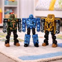 Brinquedo Robô Soldado Acessórios Transforma Carro Kit 3pçs
