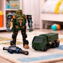 Brinquedo Robô Soldado Acessórios Transforma Carro Militar Brinquedo Robô Soldado Acessórios Transforma Carro Militar