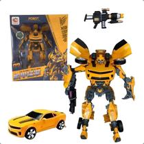 Brinquedo Robô Transforma General Bee Carro Amarelo 2 em 1 Carro e Robô Grande 42cm Infantil Alta Qualidade Brinquedo Robô Transforma General Bee Carro Amarelo 2 em 1 Carro e Robô Grande 42cm Infantil Alta Qualidade