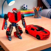 Brinquedo Robô Transformável em Carrinho de Corrida Robô Guerreiro Vermelho 16cm Brinquedo Robô Transformável em Carrinho de Corrida Robô Guerreiro Vermelho 16cm