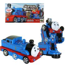 Brinquedo Robô Trem Transformers com som e luz bate volta