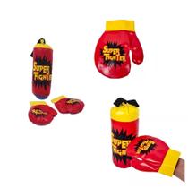 Brinquedo Saco De Pancada Infantil Luvas De Boxe Fighter