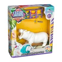 Brinquedo Safari Pintura Hipopótamo Com Tinta +3 Anos Adijomar Brinquedos - Adijomar Brinquedos