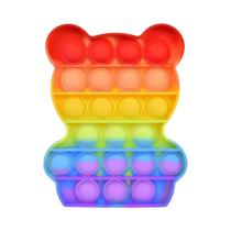 Brinquedo Sensorial Arco-Íris Abóbora Fantasma - Pop It de Silicone para Alívio do Estresse